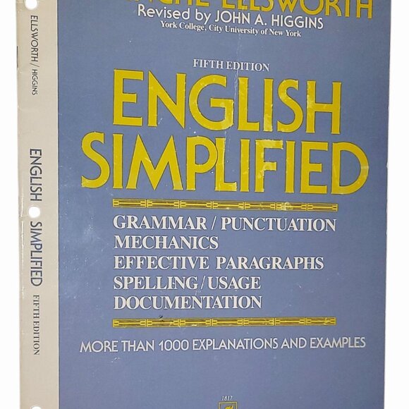 English Simplified Blanche Ellsworth Revised John A Higgins 5th Ed 1985 VG Con - Picture 1 of 5